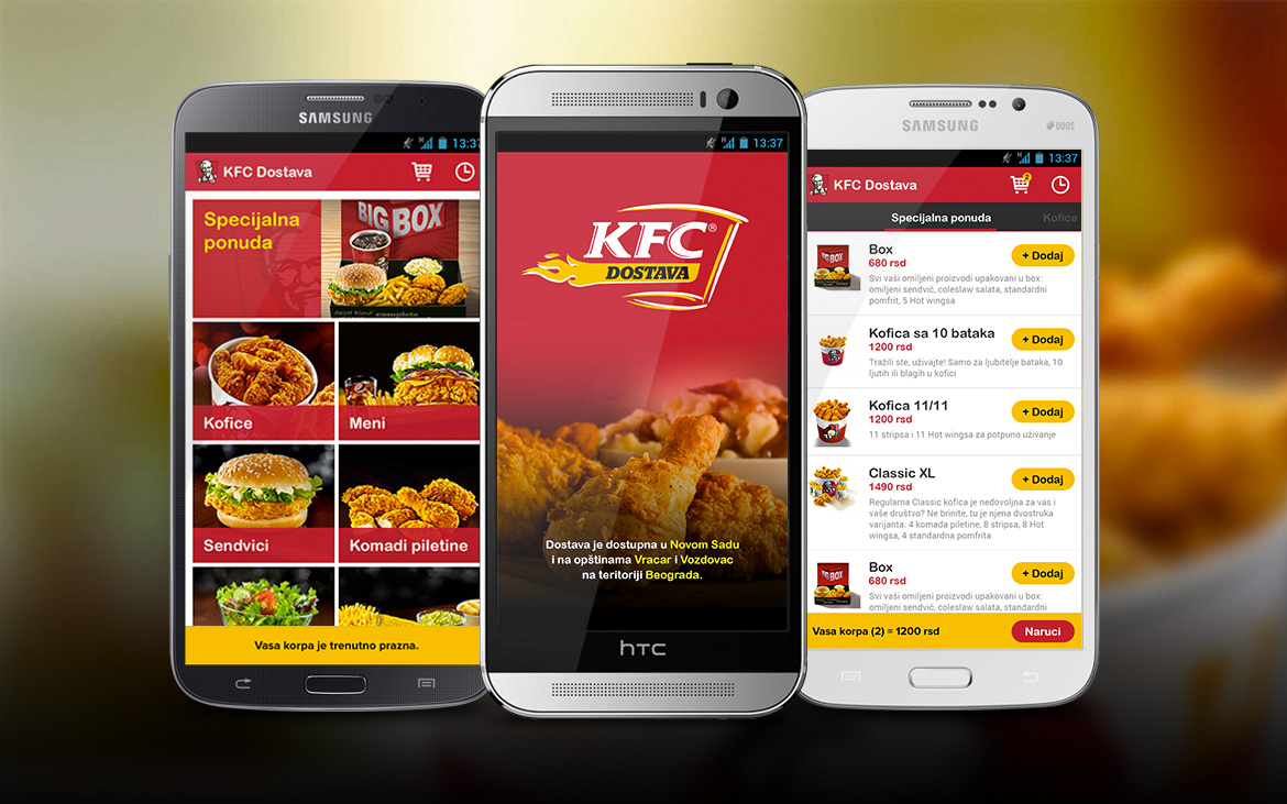 Cloudly Labs - KFC Srbija - Android App Design
