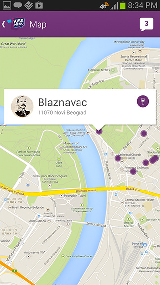 Cloudly Labs - Kiss Menu - Bar/Restaurant Map (Android App)