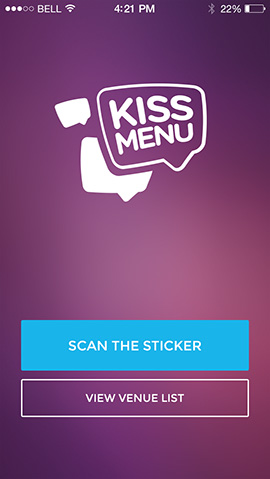 Cloudly Labs - Kiss Menu - Splash Screen (iOS app)